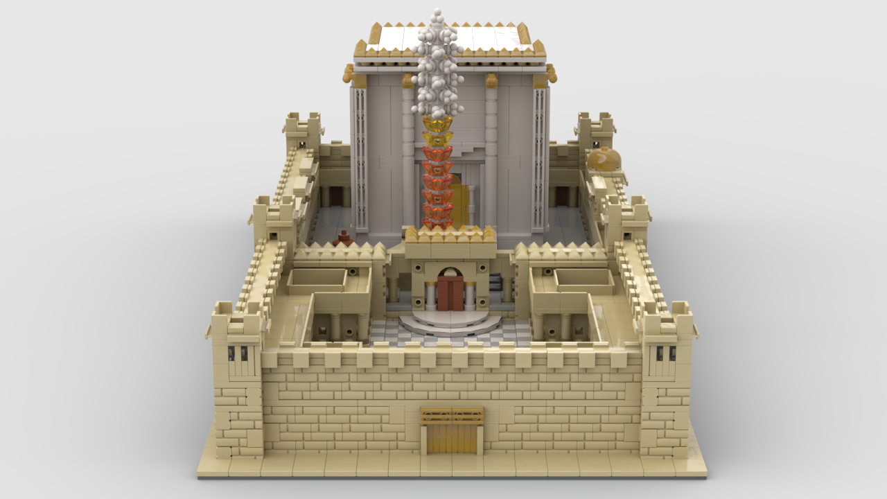 Geulah Second Bet Hamikdash Brick Model – 3,480 Pieces | 10” x 20” Holy Temple in Jerusalem Replica | Judaica Gift for Chanukah, Bar Mitzvah, Bas Mitzvah, Birthday | 10+ with Printed Manuals