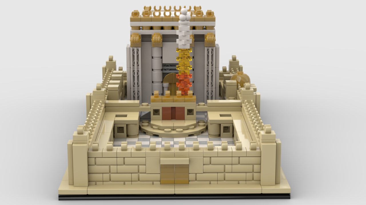 Second Bet Hamikdash Brick Model – 742 Pieces | 5” x 10” Holy Temple in Jerusalem Replica | Judaica Gift for Bar Mitzvah, Birthday | 10+ with Printed Manuals